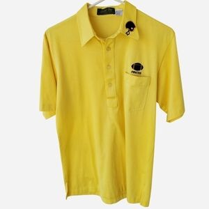 Vintage 80s Pirates Football Coach Yellow Polo Shirt